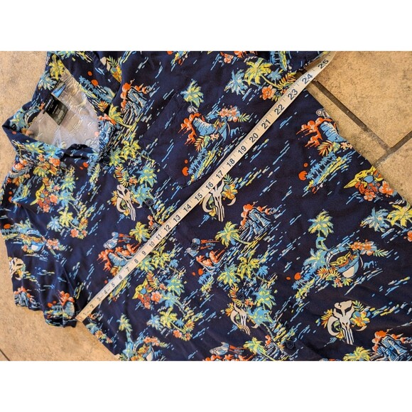 Star Wars Men’s XL Hawaiian Shirt | Tropical Aloha Print Button Up | Navy Blue - Picture 3 of 13